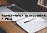 微信小程序开发教程入门篇（微信小程序开发入门与实践）