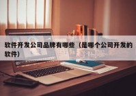 软件开发公司品牌有哪些（是哪个公司开发的软件）