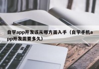 自学app开发该从哪方面入手（自学手机app开发需要多久）