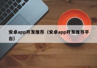 安卓app开发推荐（安卓app开发推荐平台）