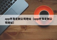 app开发定制公司地址（app开发定制公司地址）