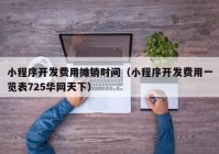 小程序开发费用摊销时间（小程序开发费用一览表725华网天下）