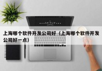 上海哪个软件开发公司好（上海哪个软件开发公司好一点）