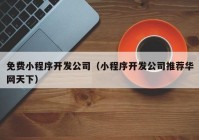 免费小程序开发公司（小程序开发公司推荐华网天下）