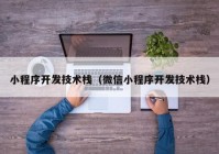 小程序开发技术栈（微信小程序开发技术栈）