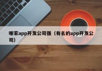 哪家app开发公司强（有名的app开发公司）