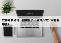 软件开发公司一般做什么（软件开发公司都有哪些）