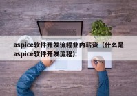 aspice软件开发流程业内薪资（什么是aspice软件开发流程）