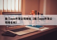 厦门app开发公司排名（厦门app开发公司排名榜）