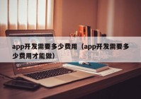 app开发需要多少费用（app开发需要多少费用才能做）