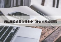 网站建设运营你懂多少（什么叫网站运营）