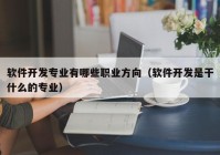 软件开发专业有哪些职业方向（软件开发是干什么的专业）